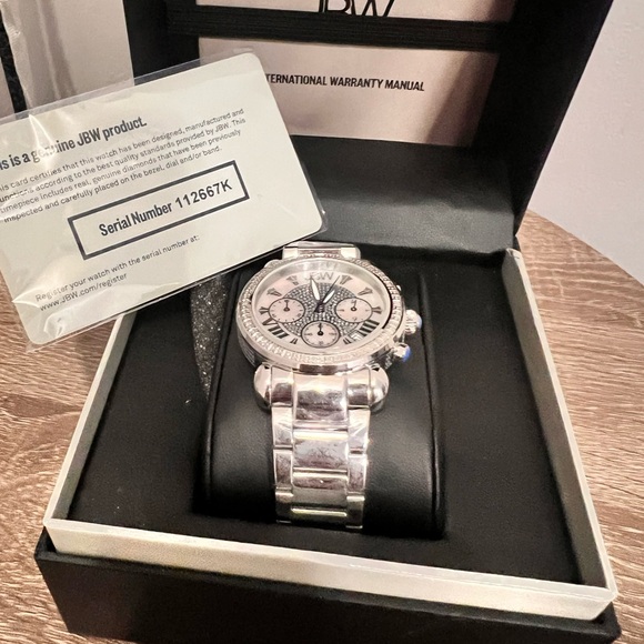 JBW Victory Diamond Mother of Pearl Bracelet Stainless Steel Watch JB-6210-D New - Picture 1 of 12